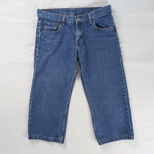VTG Levi's 607 Wide Leg Medium Wash Denim Capri Crop Pants Loose Fit
